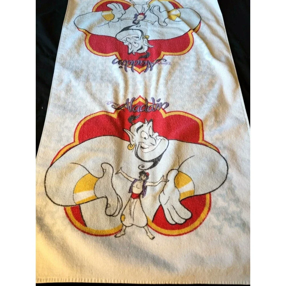 Vintage Disney Aladdin Bath Towel and Washcloth Cotton By Cannon Made in USA